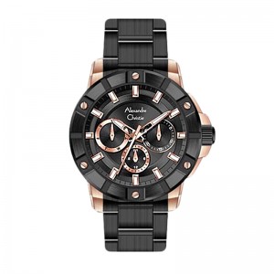 Alexandre Christie AC 6609 Rosegold Black Steel Lady BFBBRBA